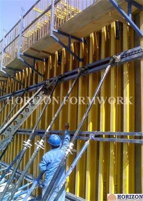 Les supports d'échafaudage supérieurs équipés de coffrages sur les murs servant de plate-forme de sécurité